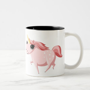 Erdbeere das rosa Einhorn Zweifarbige Tasse