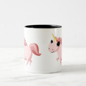 Erdbeere das rosa Einhorn Zweifarbige Tasse (Mittel)