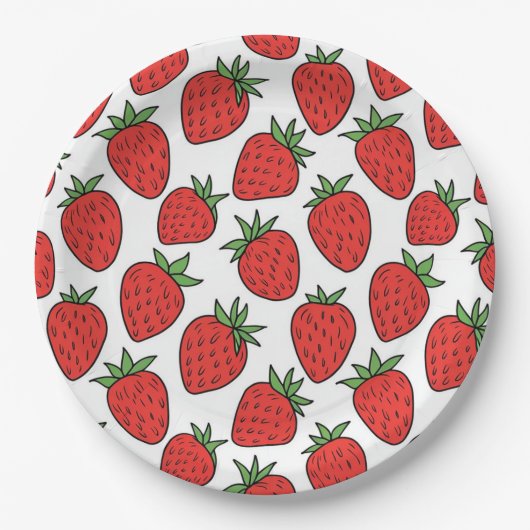 Erdbeere | Die schöne Dekoration des Party Pappteller (Vorderseite)