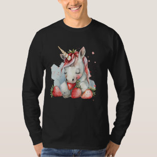 Erdbeere Einhorn Süße Erdbeeren Zeichnung Wasser T-Shirt