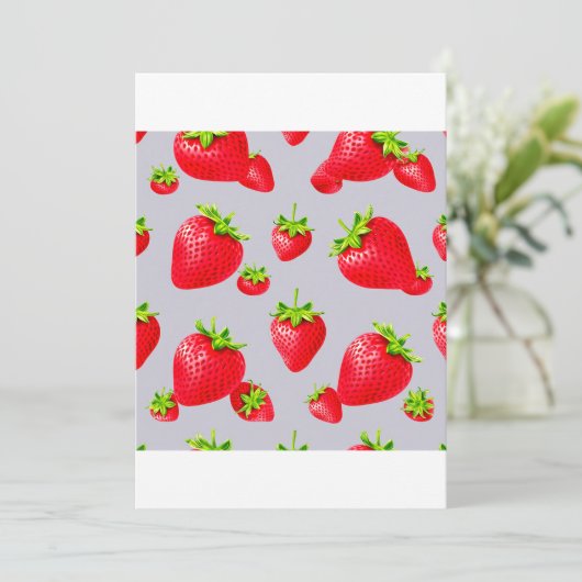 Erdbeere Einladung (Stehend Vorderseite)