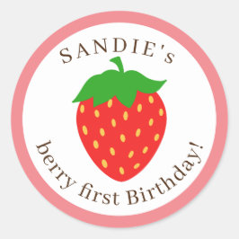 Erdbeere Einladung Umschlag Aufkleber Aufkleber