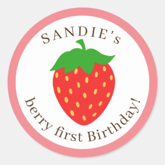 Erdbeere Einladung Umschlag Aufkleber Aufkleber
