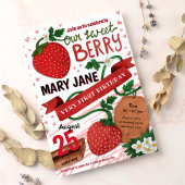 Erdbeere Einladung zum ersten Geburtstag