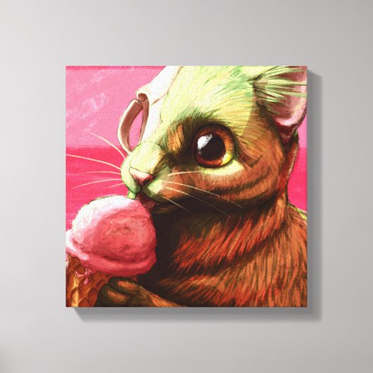 Erdbeere Eis Creme Canvas Print Leinwanddruck (Vorderseite)