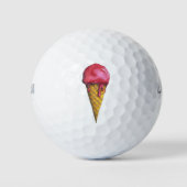 Erdbeere Eis-Creme Golfball (Vorderseite)