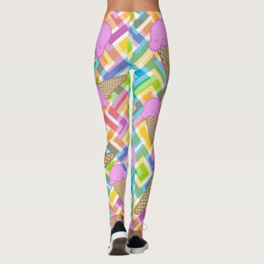 Erdbeere Eis Creme Leggings (Rückseite)