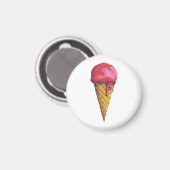 Erdbeere Eis-Creme Magnet (Vorderseite/Rückseite)