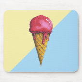 Erdbeere Eis-Creme Mousepad (Vorne)