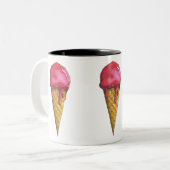 Erdbeere Eis-Creme Zweifarbige Tasse (Vorderseite Links)