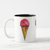 Erdbeere Eis-Creme Zweifarbige Tasse (Links)