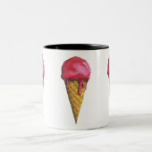Erdbeere Eis-Creme Zweifarbige Tasse (Mittel)