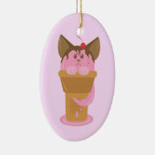 Erdbeere Eiscreme Keramikornament (Rechts)