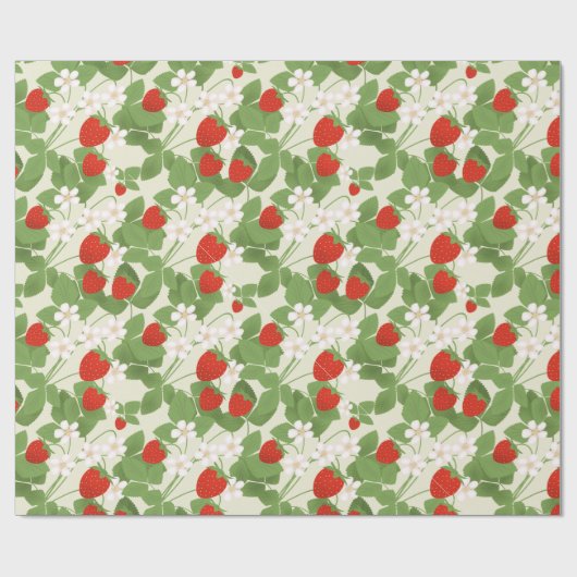 Erdbeere, Erdbeere, Blume, Obst, stilvoll Geschenkpapier (Flach)