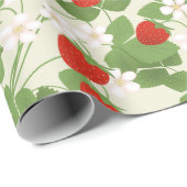 Erdbeere, Erdbeere, Blume, Obst, stilvoll Geschenkpapier (Rolleneckpunkt)