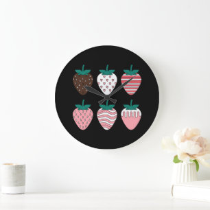 Erdbeere Erdbeeren Fruchtliebhaber Bauern Garten Große Wanduhr