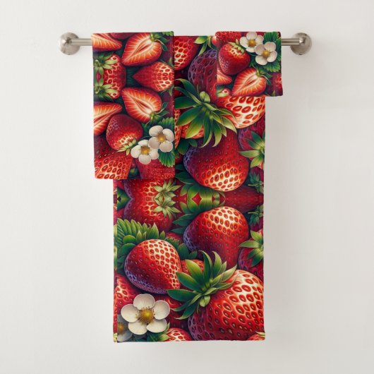 Erdbeere Erdbeeren Kernpunkt Badhandtuch Set (Insitu)