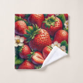 Erdbeere Erdbeeren Kernpunkt Badhandtuch Set (Waschlappen)