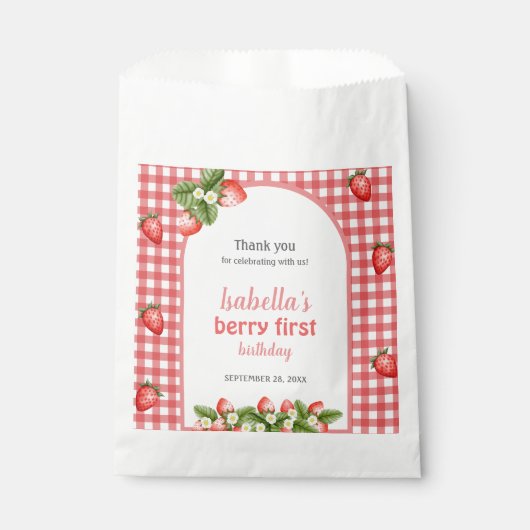 Erdbeere Erdbeeren Party Geschenktütchen (Vorderseite)