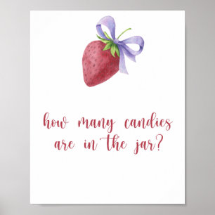 Erdbeere - erraten Sie, wie viele Bonbons Poster