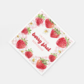 Erdbeere Erste Geburtstagsfeier Serviette (Ecke)