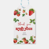 Erdbeere | Erster Geburtstag | Danke, Geburtstag Geschenkanhänger (Vorderseite)