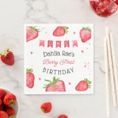Erdbeere erster Geburtstag Erdbeere Serviette (Beispiel)