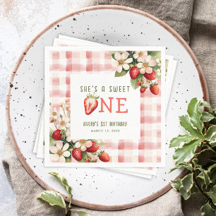 Erdbeere Erster Geburtstag Party Beere Serviette