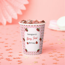 Erdbeere erster Geburtstag Pink Gingham Erdbeere