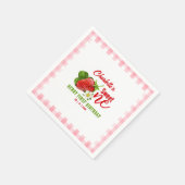 Erdbeere Erster Geburtstag Serviette (Ecke)