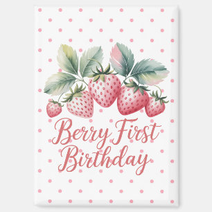 Erdbeere Erster Geburtstag Strawberry One Sweet Be Magnet