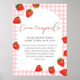 Erdbeere Erstgeburt Rosa Berry Time Kapsel Poster