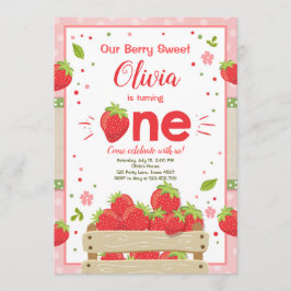 Erdbeere Erstgeburtstag Einladung Sommerfrucht