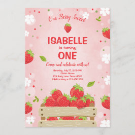Erdbeere Erstgeburtstag Einladung Sommerfrucht