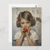 Erdbeere essen postkarte (Vorne/Hinten)