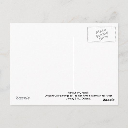 Erdbeere Fields Postkarte (Rückseite)