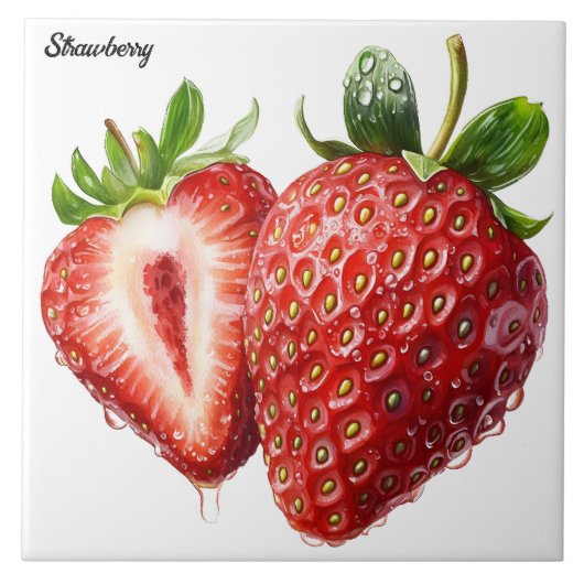 Erdbeere Fliese (Vorderseite)