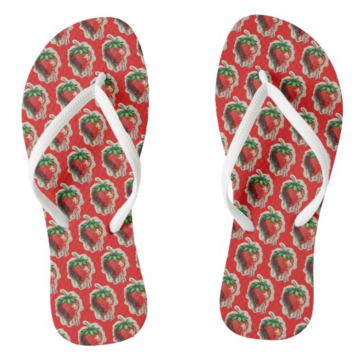 Erdbeere Flip Flops Badesandalen (Fußbett)