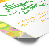 Erdbeere | Floral Diaper Raffel-Zeichen Poster (Ecke)