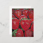 Erdbeere Folien Feiertagspostkarte (Vorderseite/Rückseite)