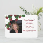 Erdbeere Foto Einladung (Stehend Vorderseite)