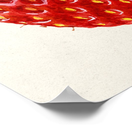 Erdbeere (Fragaria) Fruchtfarbe Poster (Ecke)