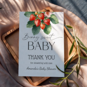 Erdbeere Frischmarkt-Beeren süße Babyparty Dankeskarte