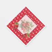 Erdbeere Frucht Erster Geburtstag  Serviette (Ecke)