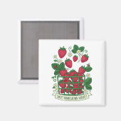 Erdbeere Frucht Essen Beere Süße Korb Magnet (Vorderseite/Rückseite)