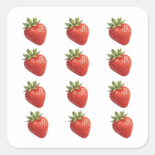 Erdbeere Frucht Quadratischer Aufkleber (Vorderseite)