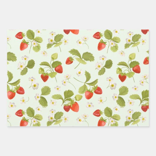 Erdbeere Früchte, Blätter und Blume (Vorderseite 3)