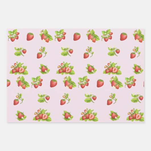 Erdbeere Früchte, Blätter und Blume (Vorderseite)