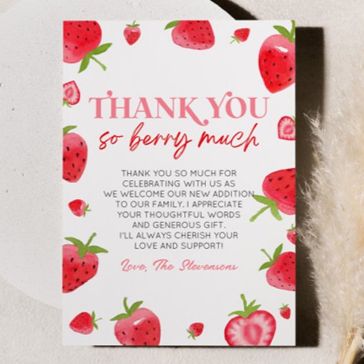 Erdbeere Früchte Eine Berry Sweet Baby Dusche Dankeskarte