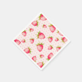 Erdbeere Früchte Rosa grünes Party Serviette (Ecke)